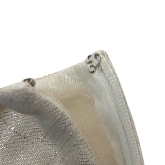 Anne Klein Suit Metallic Beige Textured Skirt Size 6 - Picture 10 of 12